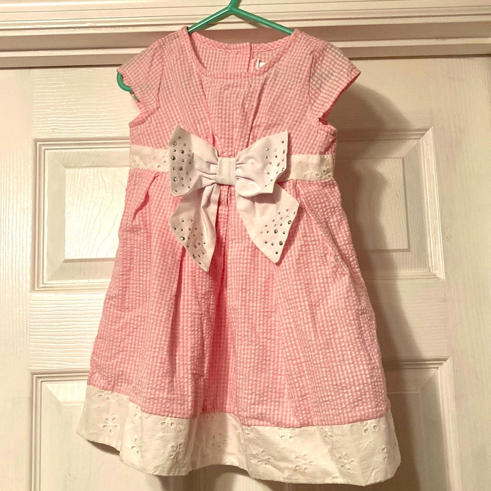 Youngland toddler pink and white gingham dress size 4T new w/o tags